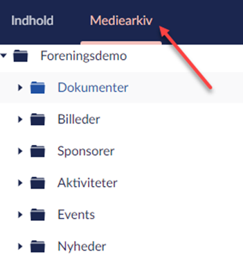 Klik på Mediearkiv